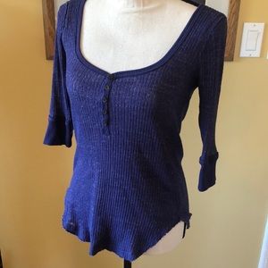Free People 3/4 Sleeve Button Down Top